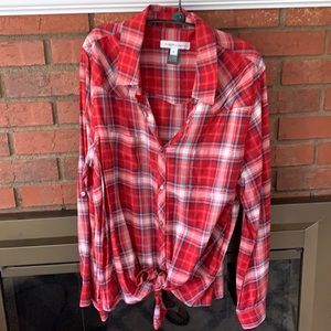 Karen Kane checked top XL